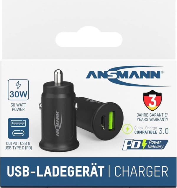 Ansmann InCar Charger CC230PD 1000-0029 USB-laturi auto, kuorma-auto Lähtövirta (max.) 3000 mA 2 x USB 2.0 portti A,