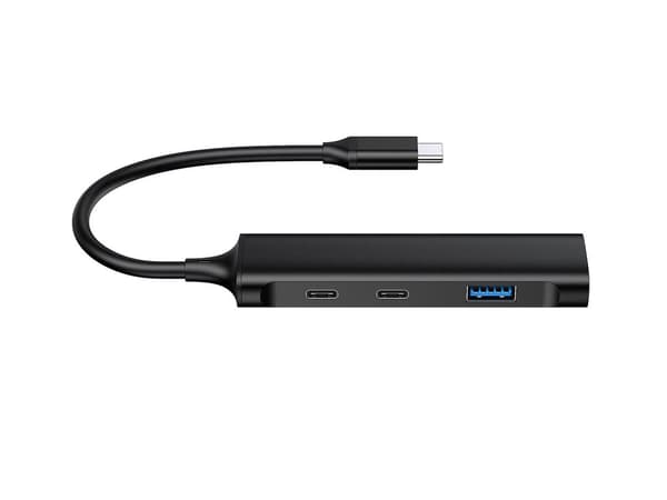 Conceptronic HUBBIES 4-portars USB 3.0-hubb - USB-C-kontakt - USB 3.2 Gen 1 (3.1 Gen 1) Typ-C - 5000 Mbit/s - svart - aluminium - 0,15 m - USB (HUBBIE