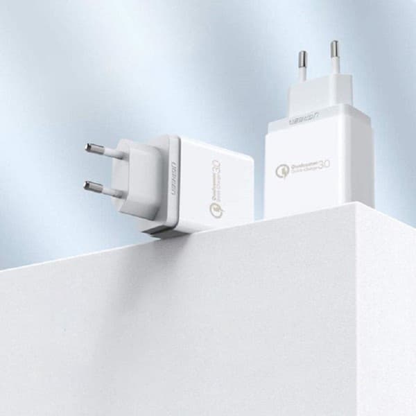 UGREEN - USB-A QC3.0 18.W Hurtigoplader til Apple iPhone / iPad / Samsung - Hvid