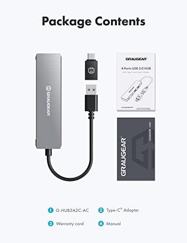 Graugear USB HUB 4x USB 3.0, 2x Type-C and 2x Type-A retail (G-HUB2A2C-AC)