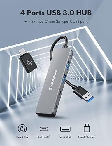 Graugear USB HUB 4x USB 3.0, 2x Type-C and 2x Type-A retail (G-HUB2A2C-AC)