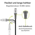 Miniatyrbild 3 av 5: Goobay Micro-USB to USB-A textile cable with metal plugs (space grey/silver) 0.5 m, 0.5 m, black-grey - elegant and extra-robust connection cable for