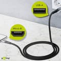 Miniatyrbild 5 av 5: Goobay Micro-USB to USB-A textile cable with metal plugs (space grey/silver) 0.5 m, 0.5 m, black-grey - elegant and extra-robust connection cable for