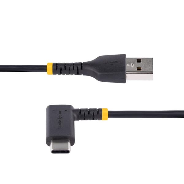 StarTech.com 15,20 cm (6") (15 cm) USB A til C-opladningskabel retvinklet, kraftigt hurtigopladning USB-C-kabel, USB 2,0 A til Type-C, holdbart og rob
