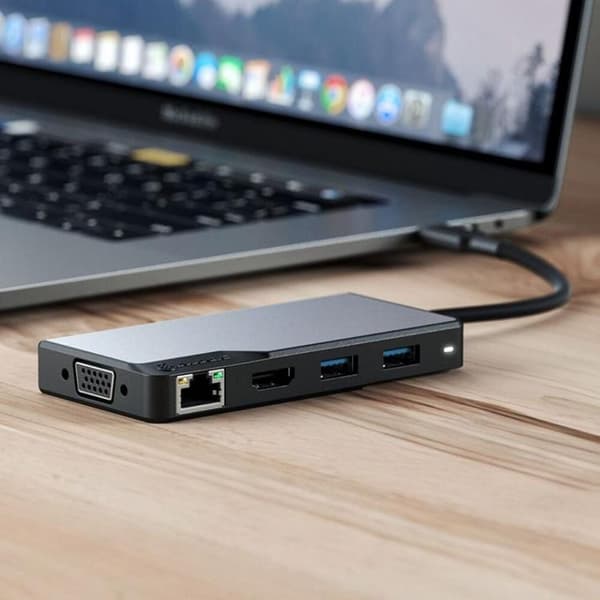 ALOGIC USB-C Fusion MAX 6-i-1-Hubb V2 HDMI, USB, Ethernet och PD Rymdgrå