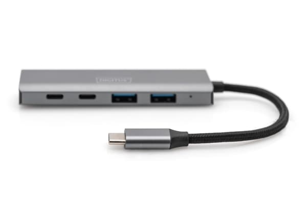 DIGITUS - Hubb - USB-C, 4 portar - 2 x USB + 2 x USB-C - skrivbordsmodell
