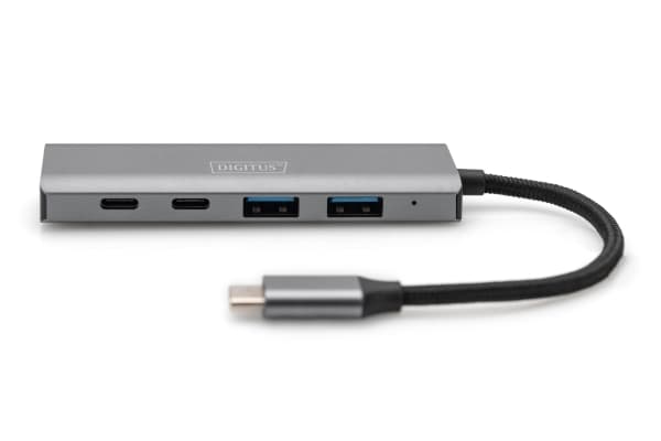 DIGITUS - Hubb - USB-C, 4 portar - 2 x USB + 2 x USB-C - skrivbordsmodell