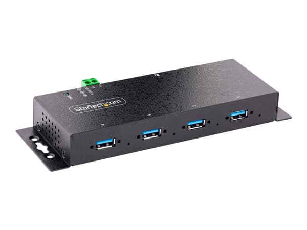 StarTech.com 4-Port Industrial USB 3.0 5Gbps Hub, Rugged USB Hub w/15kV Air/8kV Contact ESD and Surge Protection, DIN/Wall/Desk Mountable USB-A Hub,