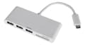 Miniatyrbild 5 av 7: DELTACO USB 3.1 Gen 1 hubb, USB-C, 3USB A, SD/microSD-läsare, vit