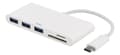 Miniatyrbild 2 av 7: DELTACO USB 3.1 Gen 1 hubb, USB-C, 3USB A, SD/microSD-läsare, vit