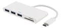 Miniatyrbild 1 av 7: DELTACO USB 3.1 Gen 1 hubb, USB-C, 3USB A, SD/microSD-läsare, vit