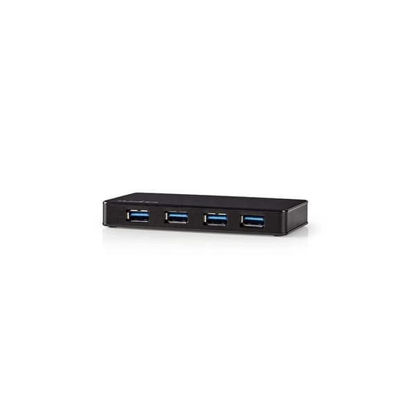 Nedis USB-keskitin | USB-A Uros | 4x USB A Female | 4-Porttinen port(s) | USB 3.2 Gen 1 | USB Virta / Verkkovirtakäyttöinen | 4x USB
