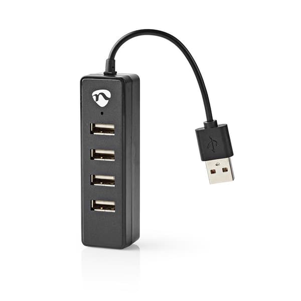Nedis USB-hubb | USB A-Hane | 4x USB A Female | 4-Port port(s) | USB 2.0 | USB ström