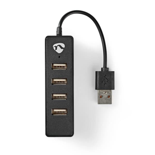 Nedis USB-hubb | USB A-Hane | 4x USB A Female | 4-Port port(s) | USB 2.0 | USB ström