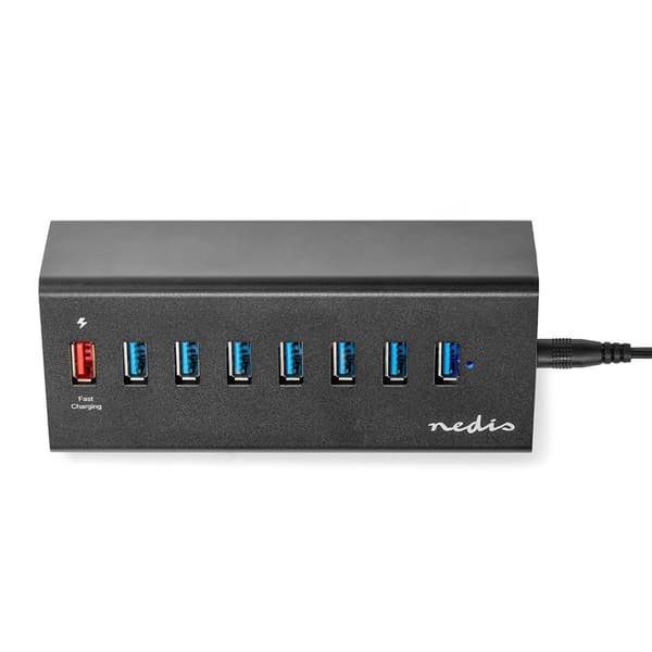 Nedis USB-hub | USB Micro-B Hun | USB-A Hun | 8-Port port(s) | QC3.0 / USB 3.2 Gen 1 | Strømforsyning / USB Drevet | 5 Gbps | 8x USB