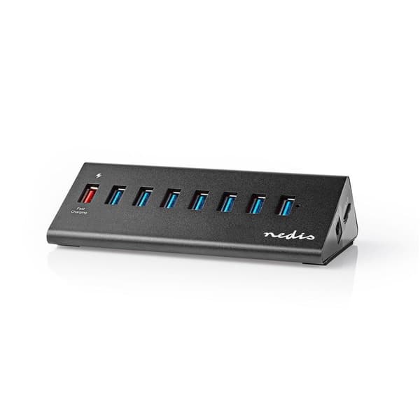 Nedis USB-hub | USB Micro-B Hun | USB-A Hun | 8-Port port(s) | QC3.0 / USB 3.2 Gen 1 | Strømforsyning / USB Drevet | 5 Gbps | 8x USB
