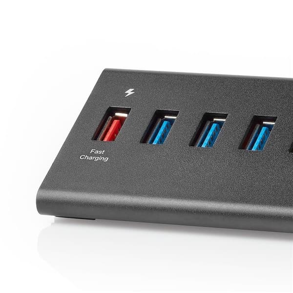 Nedis USB-hub | USB Micro-B Hun | USB-A Hun | 8-Port port(s) | QC3.0 / USB 3.2 Gen 1 | Strømforsyning / USB Drevet | 5 Gbps | 8x USB