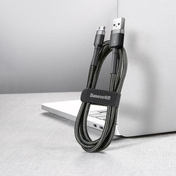 Baseus Cafule 2.4A 1m Micro USB-kabel (grå/svart)