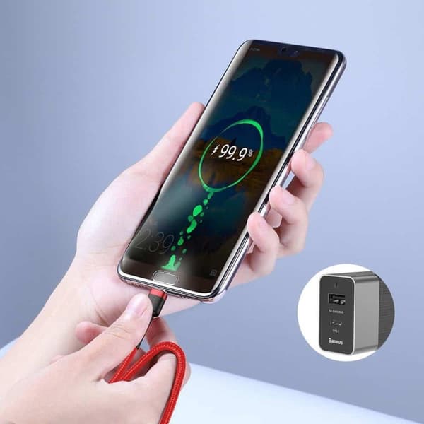 Baseus Cafule USB-kabel 1 m USB C Svart, Grå