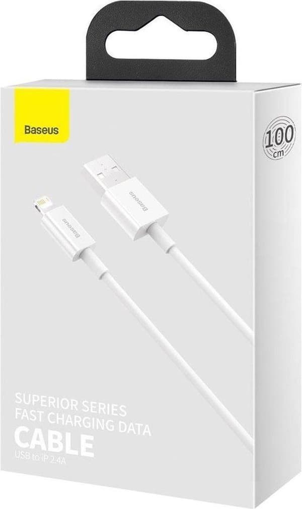 Baseus CALYS-A02 mobiltelefonkabel Hvid 1 m USB A Lightning