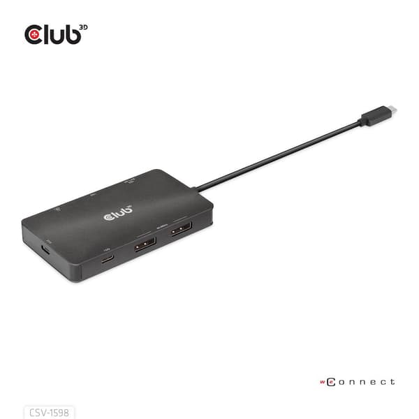 Club 3D - Telakointiasema - USB-C 3.2 Gen 2 - 2xDP - GigE