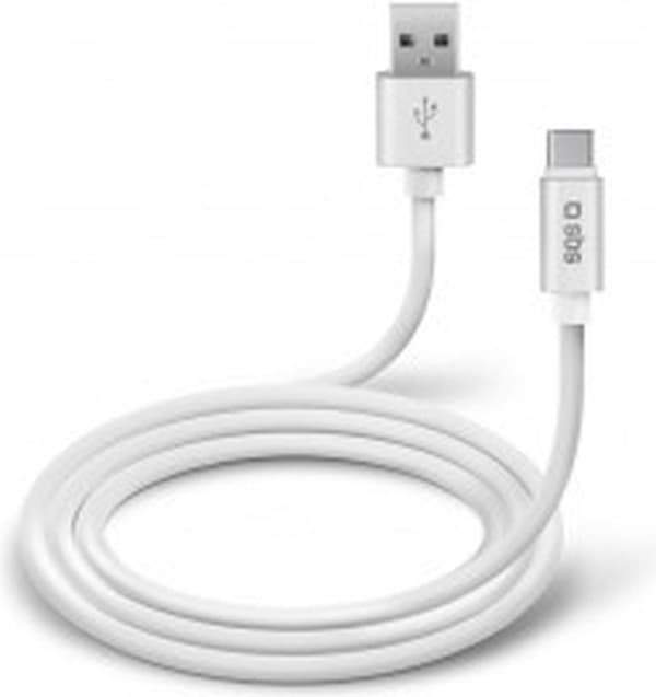 SBS TECABLPOLOTYPECW USB-kabel 1 m USB 2.0 USB A USB C Hvid (TECABLPOLOTYPECW)