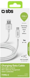 Miniatyrbillede 7 af 9: SBS TECABLPOLOTYPECW USB-kabel 1 m USB 2.0 USB A USB C Hvid (TECABLPOLOTYPECW)