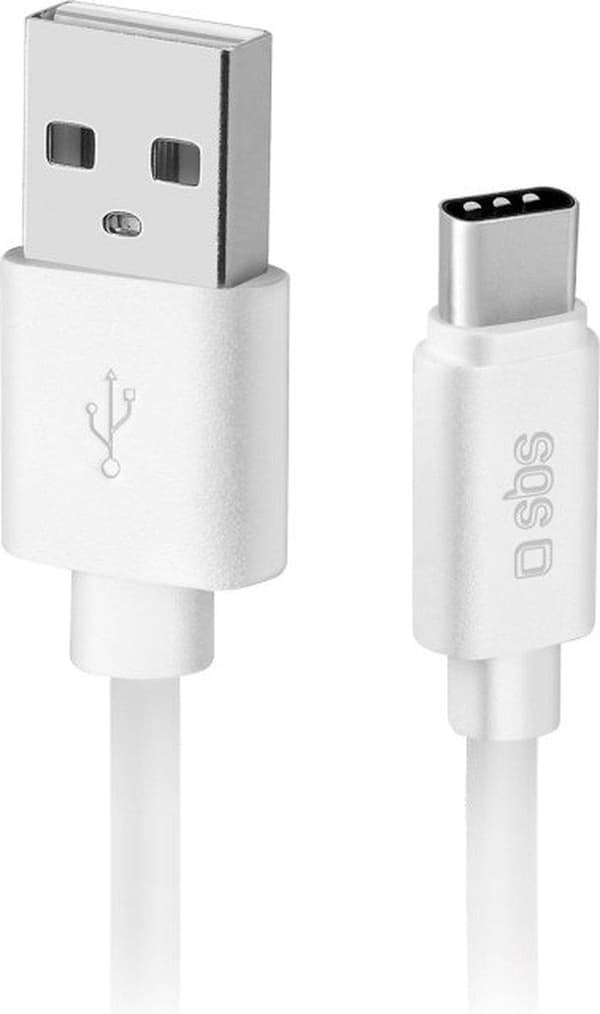 SBS TECABLPOLOTYPECW USB-kabel 1 m USB 2.0 USB A USB C Hvid (TECABLPOLOTYPECW)