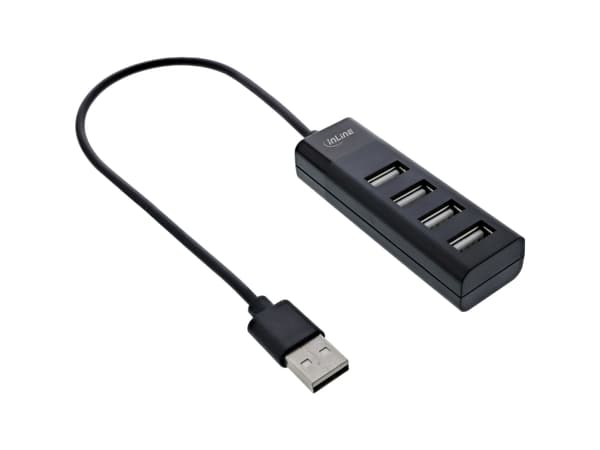 InLine 33293H, USB 3.2 Gen 1 (3.1 Gen 1) Type-A, USB 2.0, 480 Mbit/s, Svart, Plast, 1 styck