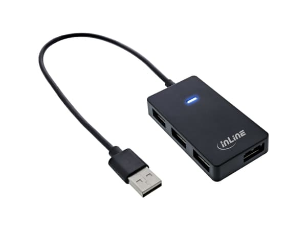 InLine 33293I, USB 3.2 Gen 1 (3.1 Gen 1) Type-A, USB 2.0, 480 Mbit/s, Svart, Plast, 1 styck