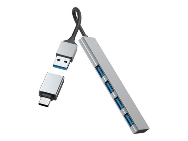 Hama Prime Line - Hubb - ultra slim - skrivbordsmodell - med USB-C adapter