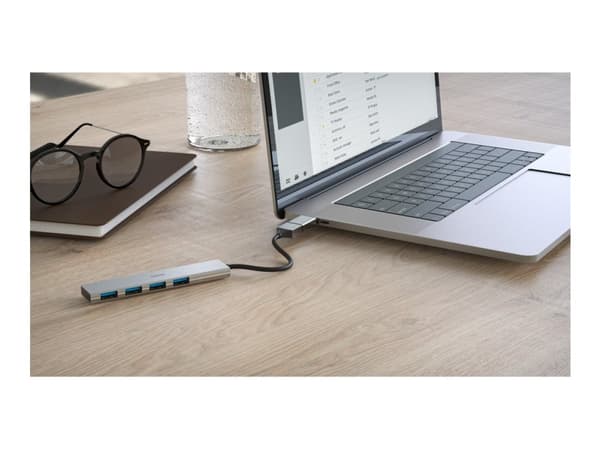 Hama Prime Line - Hubb - ultra slim - skrivbordsmodell - med USB-C adapter
