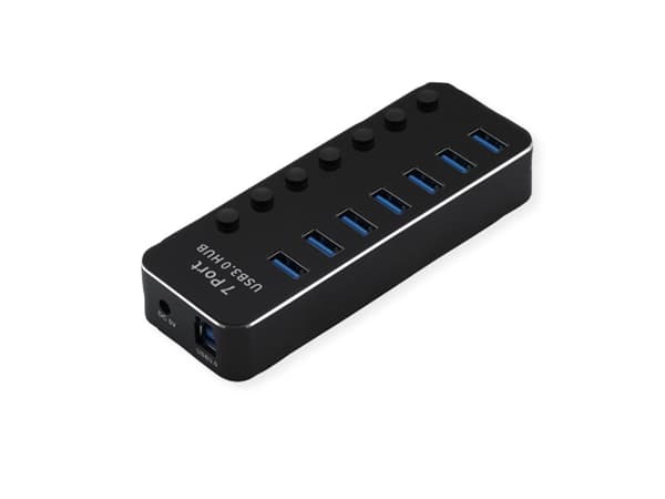 ROLINE 14.02.5057, USB 3.2 Gen 1 (3.1 Gen 1) Type-A, USB 3.2 Gen 1 (3.1 Gen 1) Type-A, 5120 Mbit/s, Svart, Gjuten aluminium, 46 mm