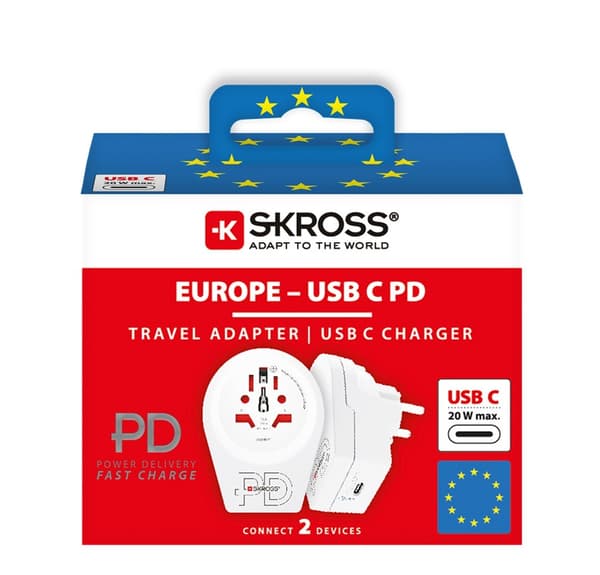 Verdensadapter - World to Europe USB-C™ PD