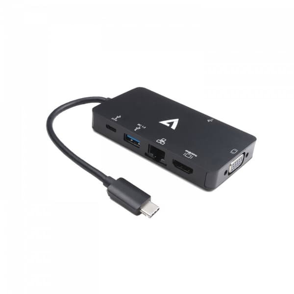 USB-keskitin V7 V7UC-U3CRJ45HDVG-BLK Musta
