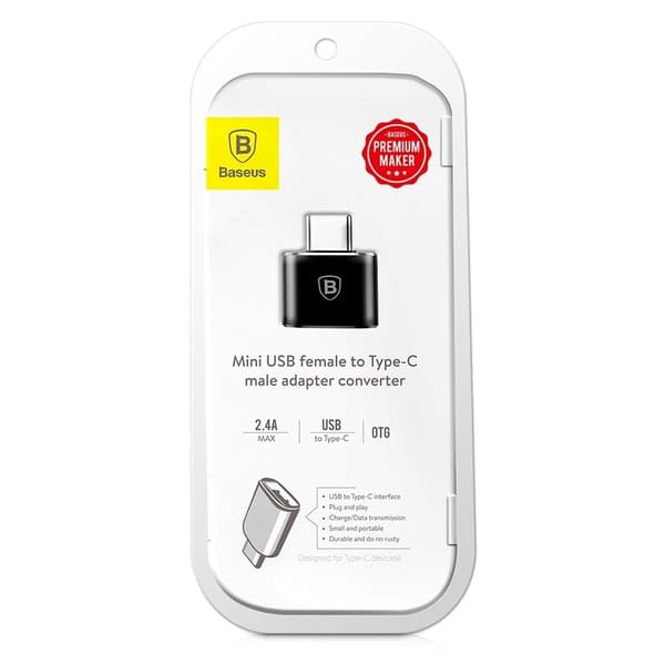 Baseus USB to USB Type-C Adapter - Svart