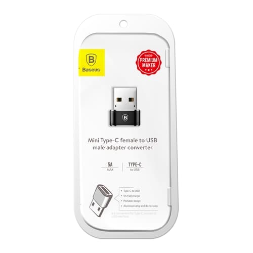 Baseus USB Type-C to USB Adapter - Svart