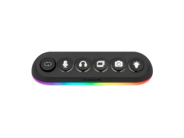 Streamplify HUB DECK 5, 4x USB 3.0, 1x USB 2.0, RGB, 12V, EU-strømledning - svart