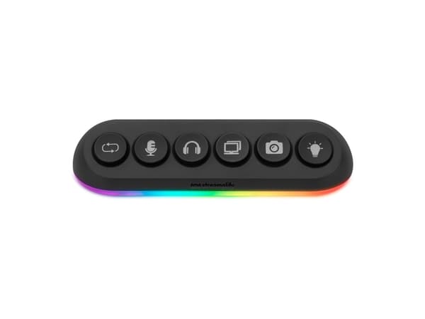 Streamplify HUB DECK 5, 4x USB 3.0, 1x USB 2.0, RGB, 12V, EU-strømledning - svart