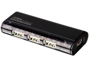 ATEN 4-portars USB 2.0-hubb med magnetisk, USB 2.0 Mini-B, USB 2.0, Svart, Plast, 34 mm, 83 mm