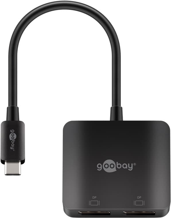 USB-C™-adapter till 2x DisplayPort™ Svart