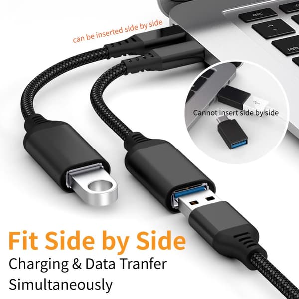 INF USB-C til USB 3.0 Adapterkabel 5 Gbps Sort