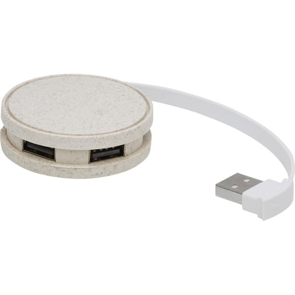 Unbranded Kenzu Wheat Straw USB 2.0 Hub Natural One Size