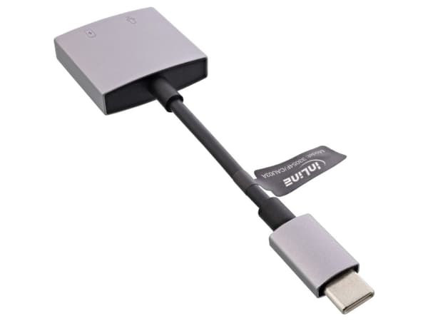 InLine 33054F, USB typ-C, 3,5 mm, USB typ-C, Sølv, akrylnitrilbutadienstyren, 30 W, USB