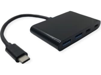 Value 14.99.5041, USB 3.2 Gen 1 (3.1 Gen 1) Type-C, USB 3.2 Gen 1 (3.1 Gen 1) Type-A, USB 3.2 Gen 1 (3.1 Gen 1) Type-C, 1000 Mbit/s, Svart, Gjuten al