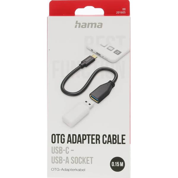 Sovitinkaapeli USB OTG USB-C USB-A Musta