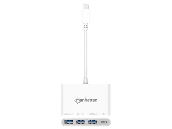 Manhattan 168434, USB 3.2 Gen 1 (3.1 Gen 1) Type-C, USB 3.2 Gen 1 (3.1 Gen 1) Type-A, USB 3.2 Gen 1 (3.1 Gen 1) Type-C, 5000 Mbit/s, Valkoinen, Akryy