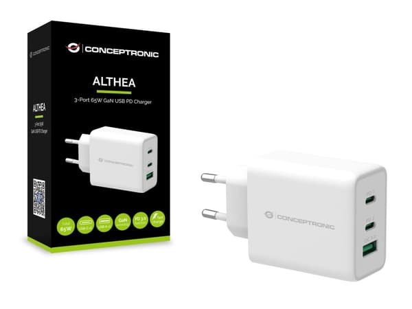 Conceptronic ALTHEA12W oplader til mobilenheder Hvid Indendørs