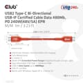 Pikkukuva 7 / 8: CLUB3D USB2 Type-C kaksisuuntainen USB-IF-sertifioitu kaapeli data 480 Mb, PD 240W (48V/5A) EPR M/M 4m / 13,13ft