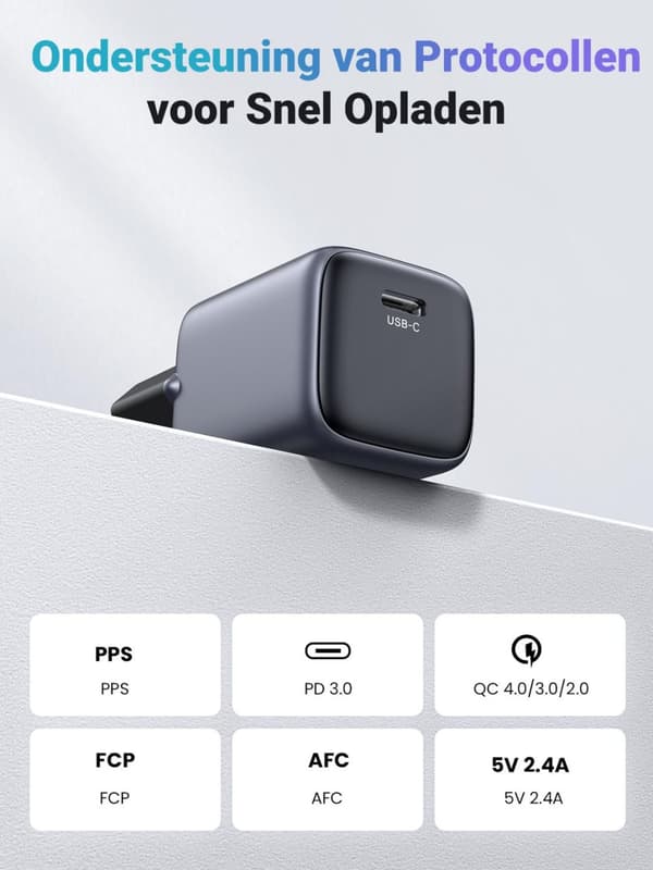Ugreen 90664 Nexode 20W GaN Mini USB-C oplader
